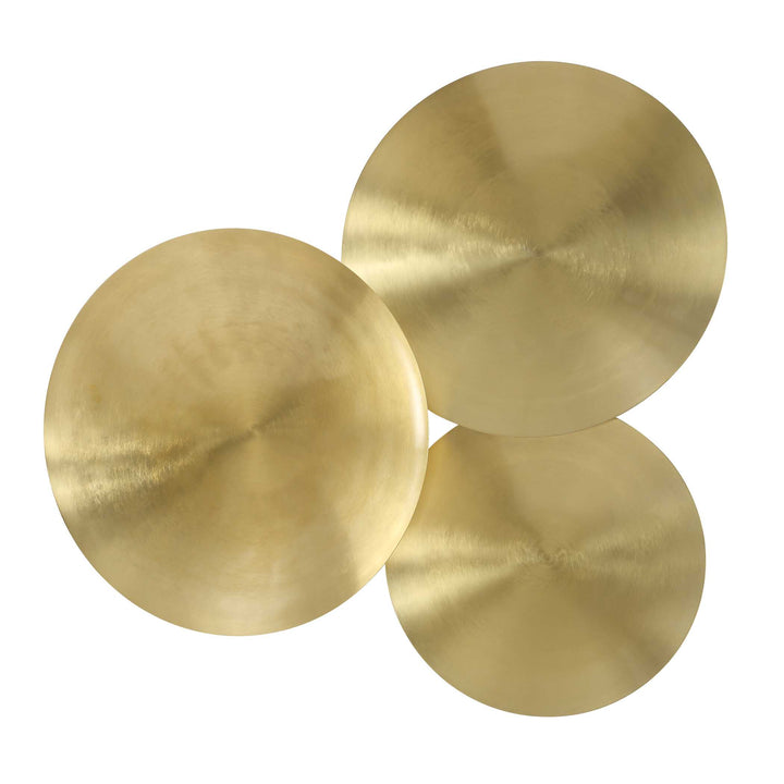 CYMBALIC ROUND BRASS WALL ART SET/3