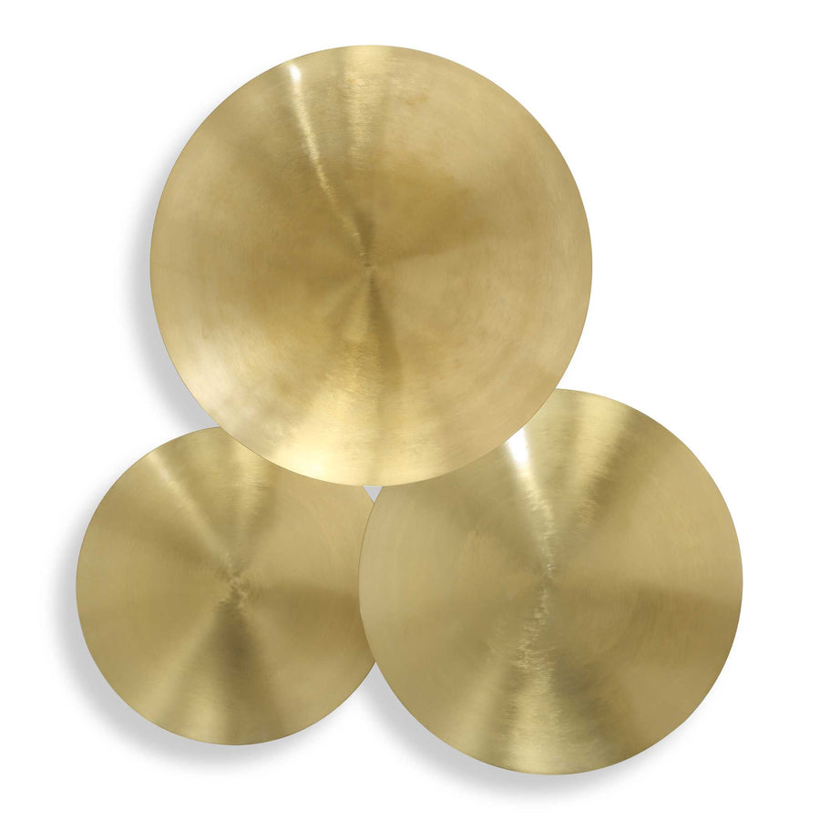 CYMBALIC ROUND BRASS WALL ART SET/3