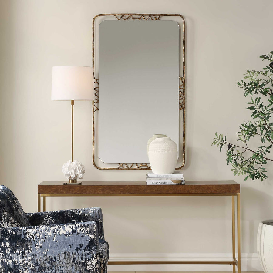 TAHOMA ANTIQUED GOLD MIRROR