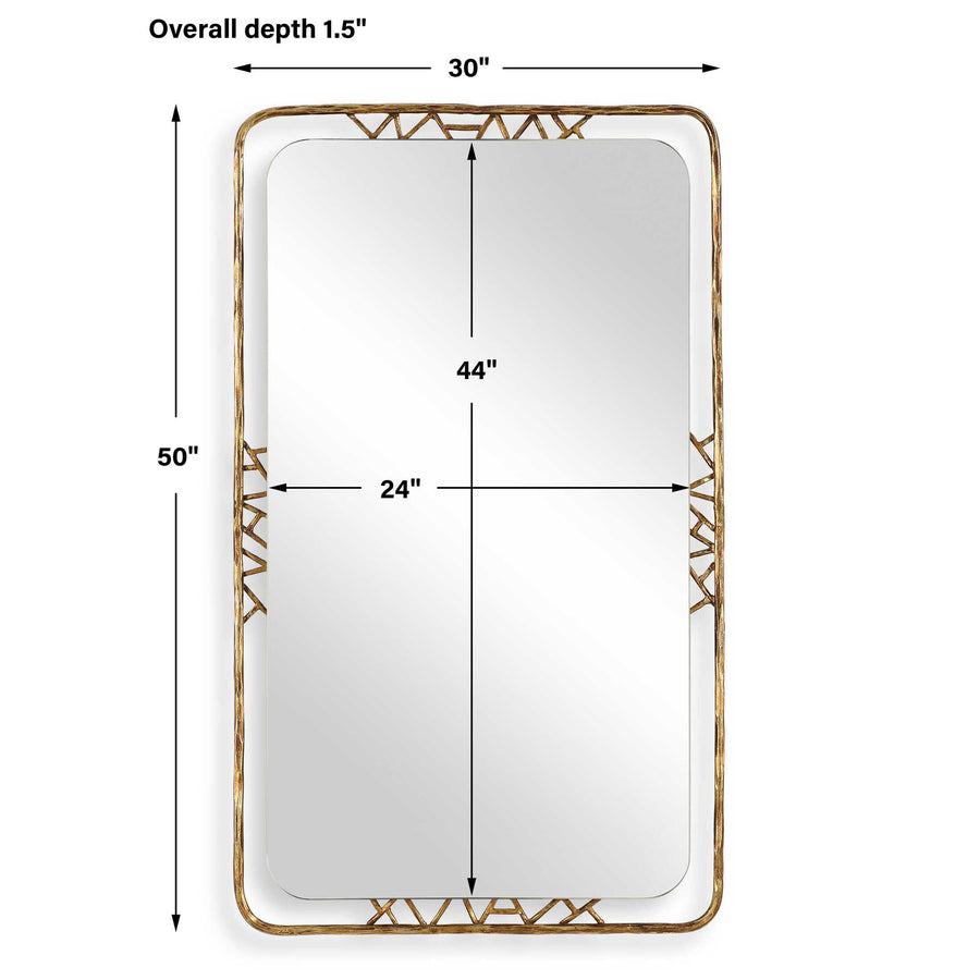 TAHOMA ANTIQUED GOLD MIRROR