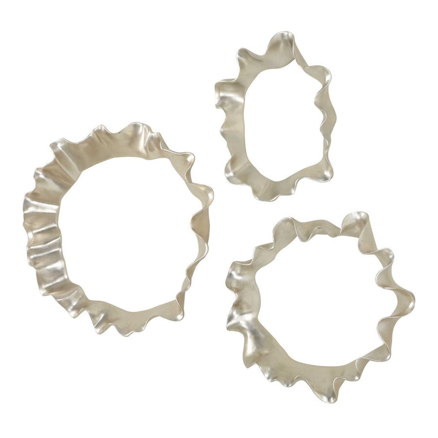 RIPPLE EFFECT SILVER WALL DECOR | SET OF 3