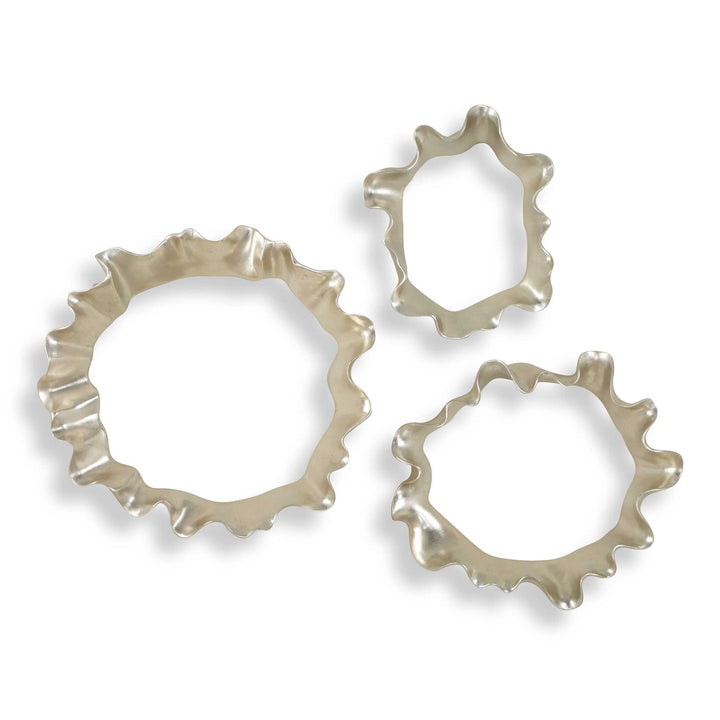 RIPPLE EFFECT SILVER WALL DECOR | SET OF 3