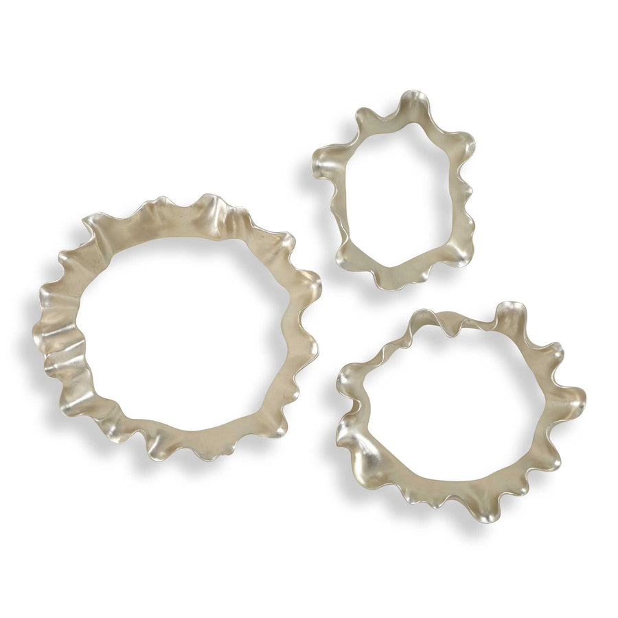 RIPPLE EFFECT SILVER WALL DECOR | SET OF 3