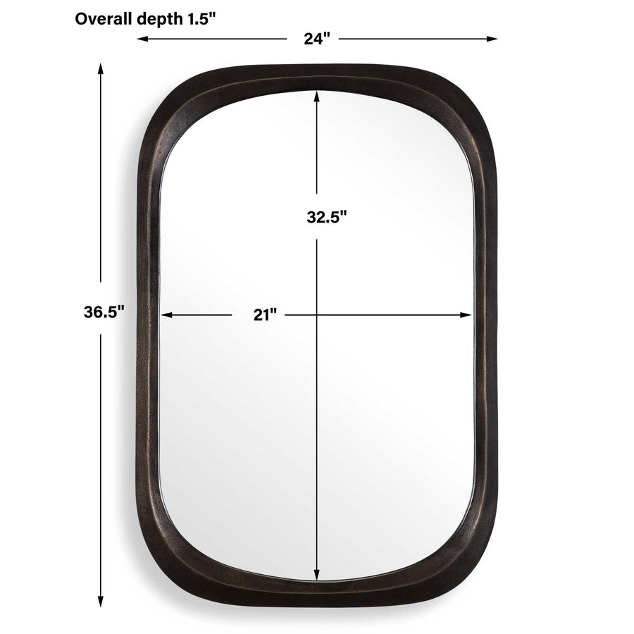 MALONE CAST BRONZE ALUMINUM MIRROR