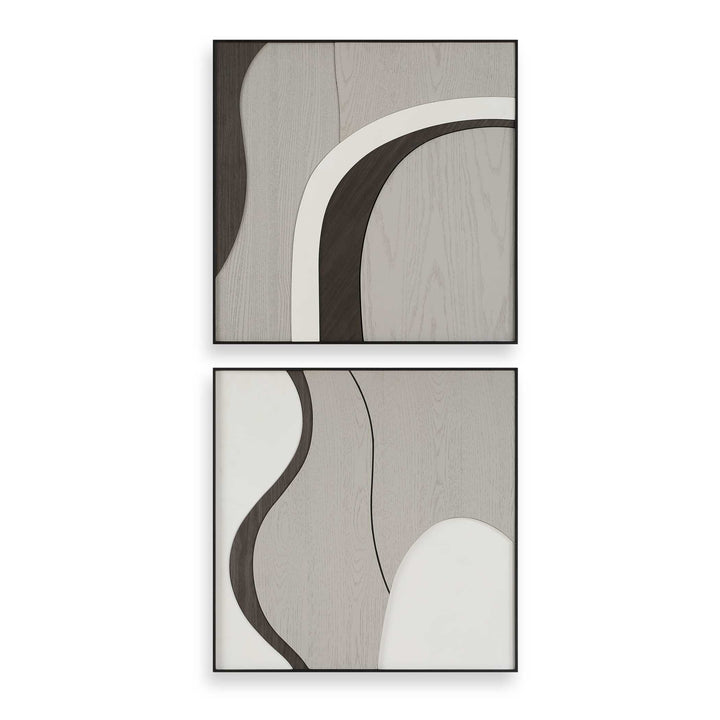 "JOEL" MODERN WOOD WALL ART | SET OF 2