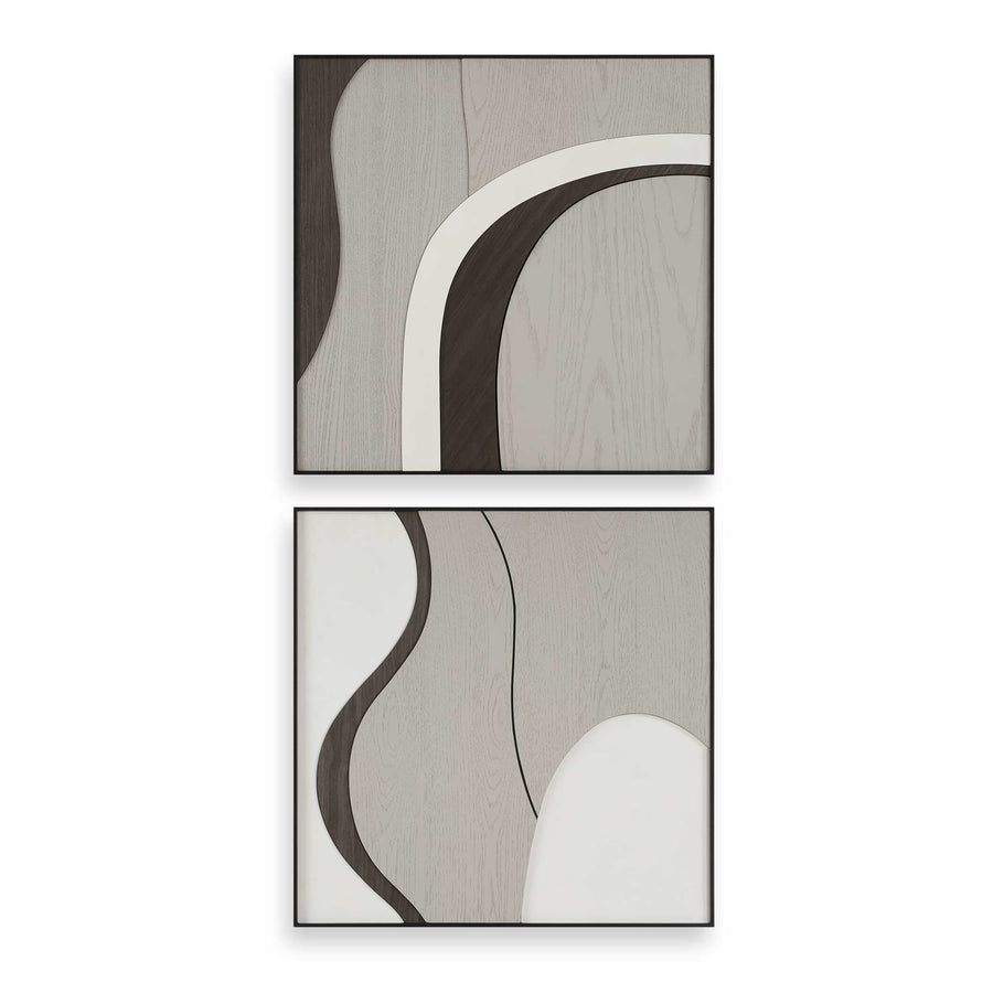 "JOEL" MODERN WOOD WALL ART | SET OF 2