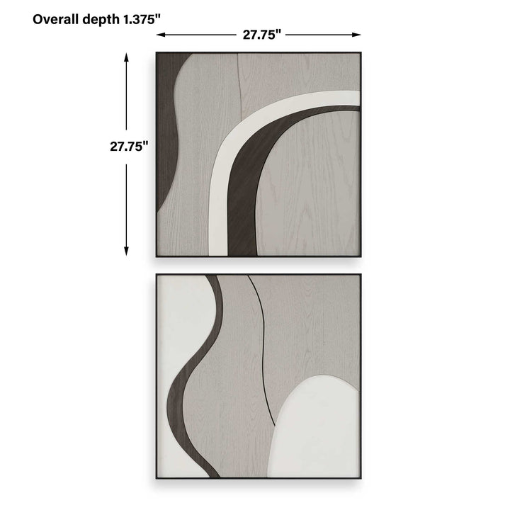 "JOEL" MODERN WOOD WALL ART | SET OF 2