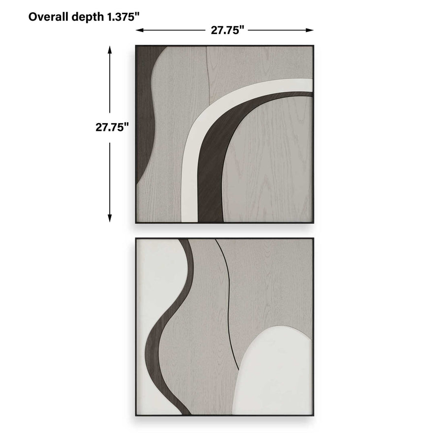 "JOEL" MODERN WOOD WALL ART | SET OF 2