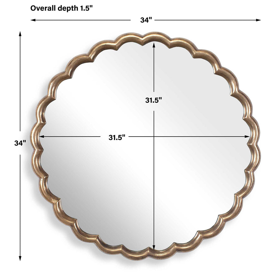 CERRITO ANTIQUE BRASS ROUND MIRROR