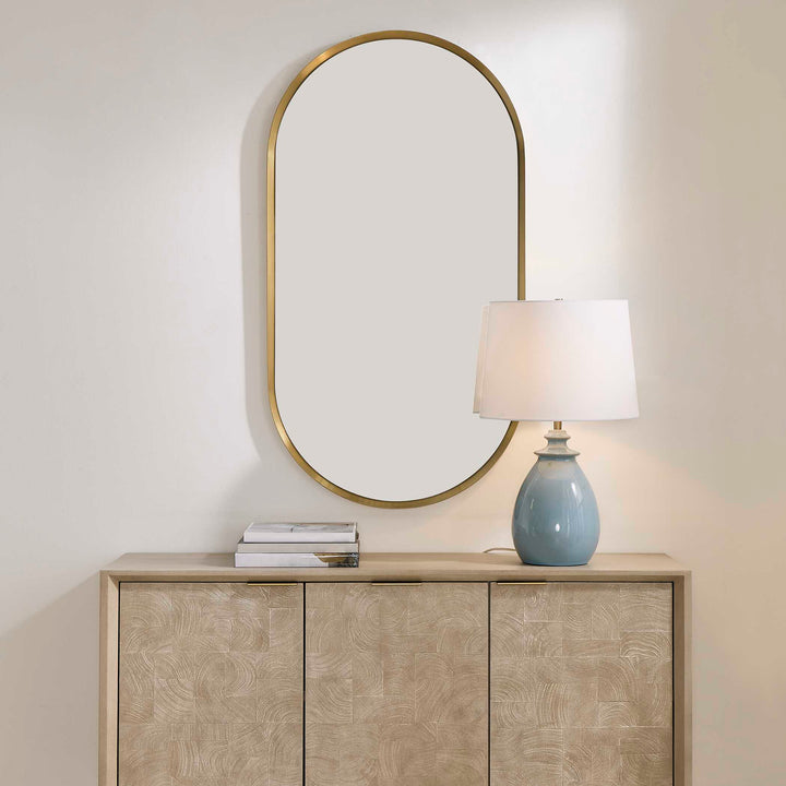 TORRADO OVAL BRASS VANITY MIRROR
