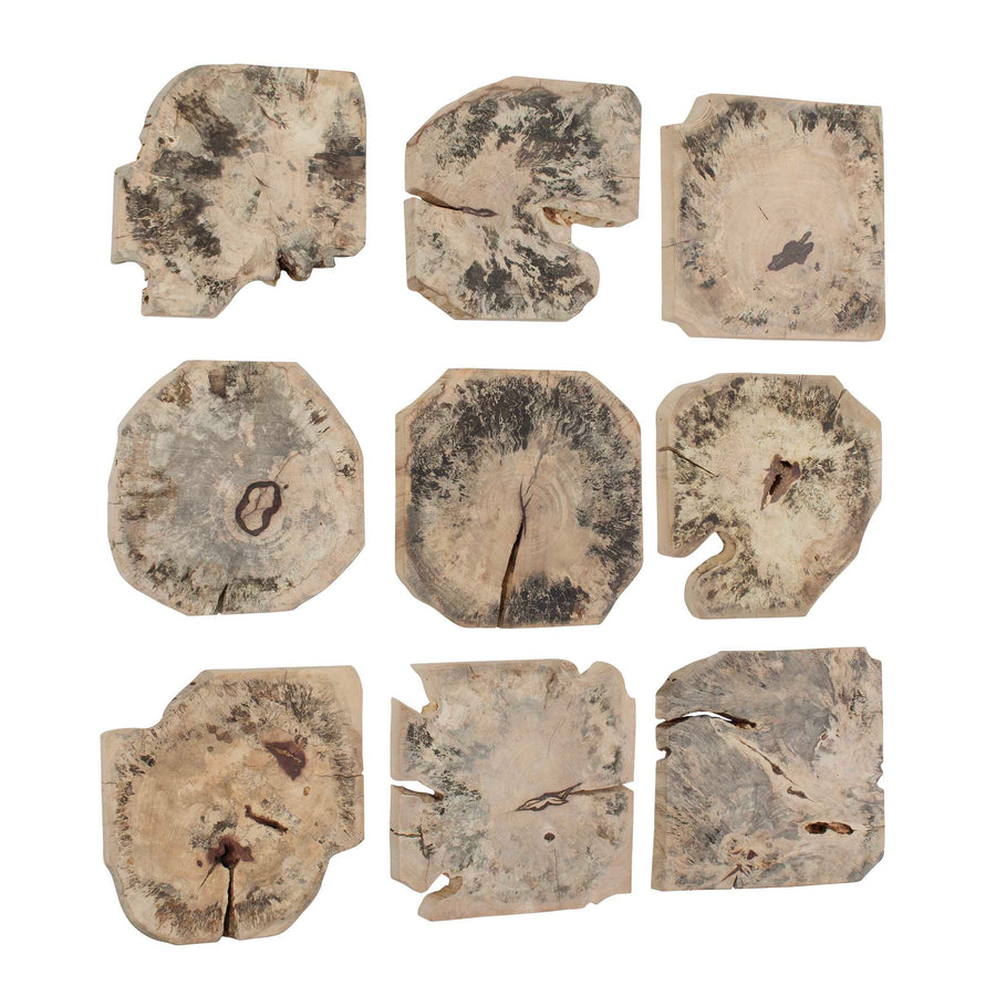 BAHATI WOOD BLEACHED WALL DECOR | SET OF 9