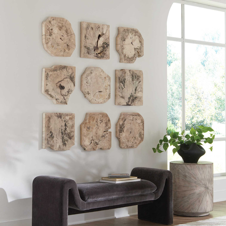 BAHATI WOOD BLEACHED WALL DECOR | SET OF 9