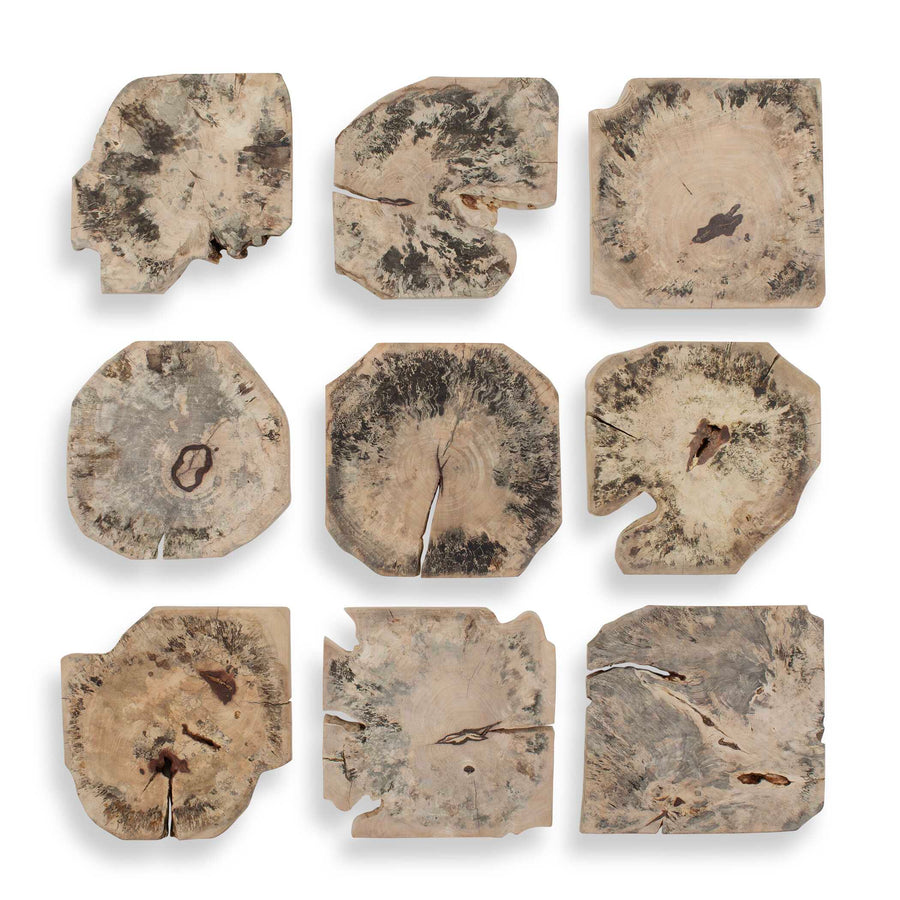 BAHATI WOOD BLEACHED WALL DECOR | SET OF 9