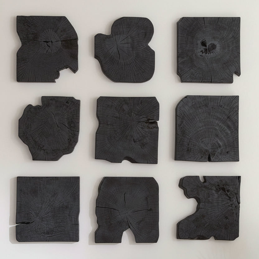 BAHATI BLACK WOOD WALL DECOR | SET OF 9