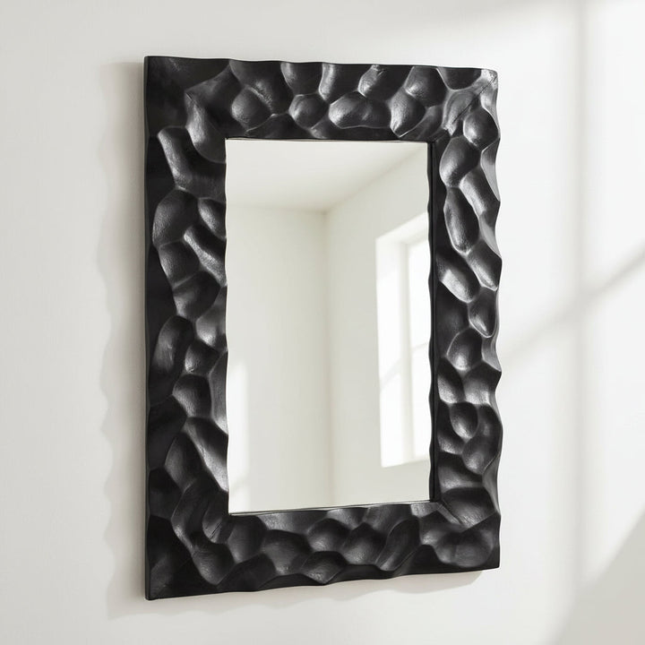 MALOSI BLACK SUAR WOOD CARVED MIRROR