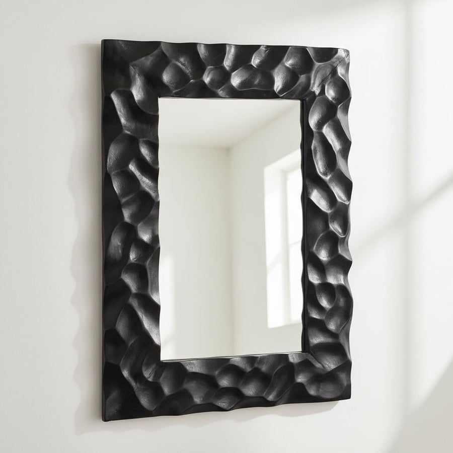 MALOSI BLACK SUAR WOOD CARVED MIRROR