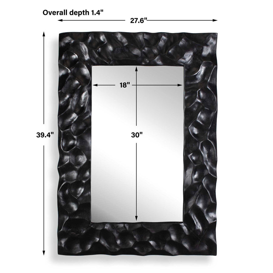 MALOSI BLACK SUAR WOOD CARVED MIRROR
