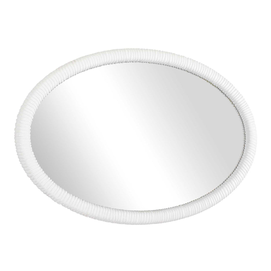 BALI WHITE OVAL VANITY MIRROR