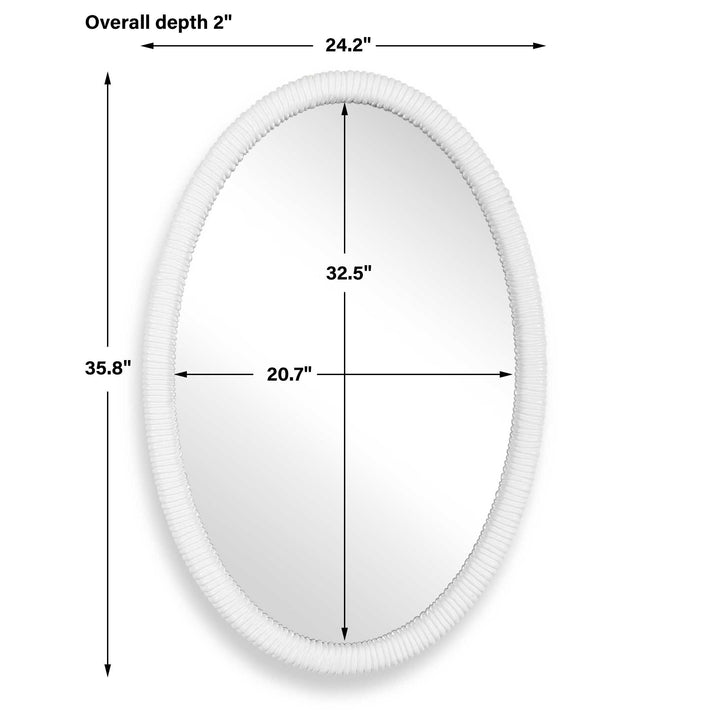 BALI WHITE OVAL VANITY MIRROR