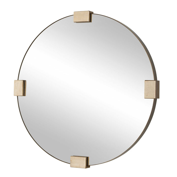 RUSSO TRAVERTINE ROUND MIRROR