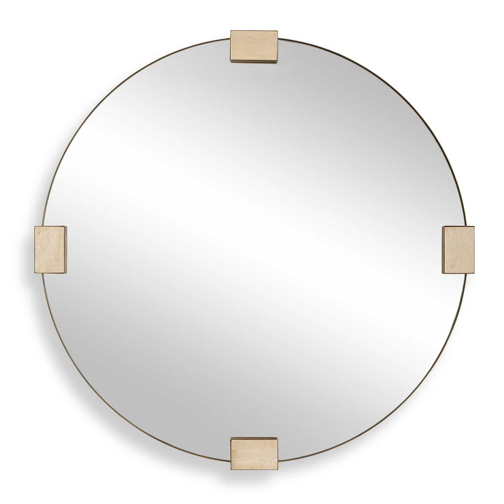 RUSSO TRAVERTINE ROUND MIRROR
