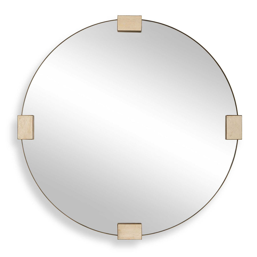 RUSSO TRAVERTINE ROUND MIRROR