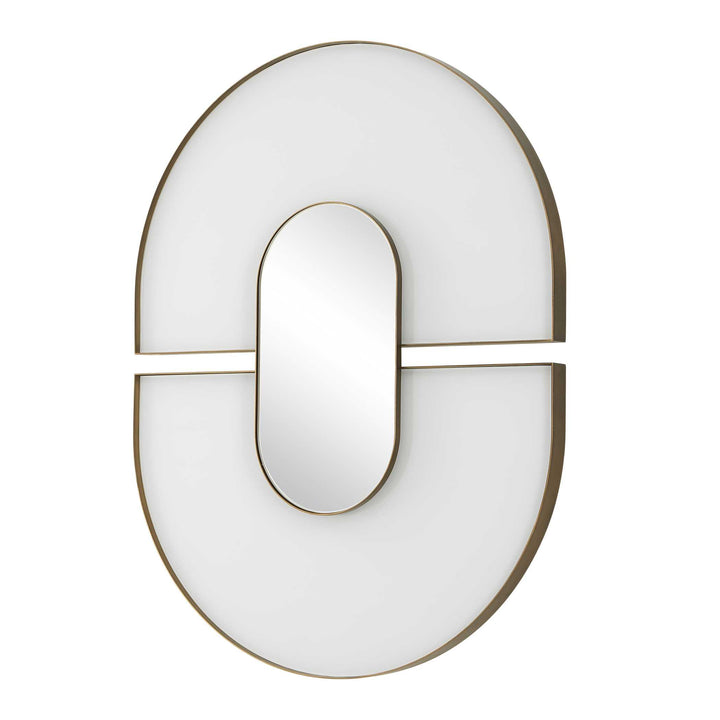 ENCASE MODERN WHITE OVAL MIRROR