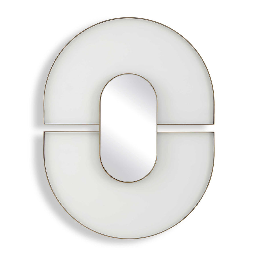 ENCASE MODERN WHITE OVAL MIRROR