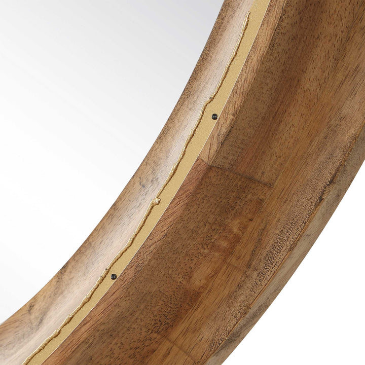 FRONTIER ROUND WOOD MIRROR