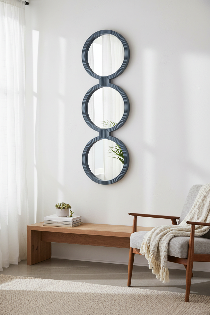 BLUE CIRCLES DECORATIVE MIRROR