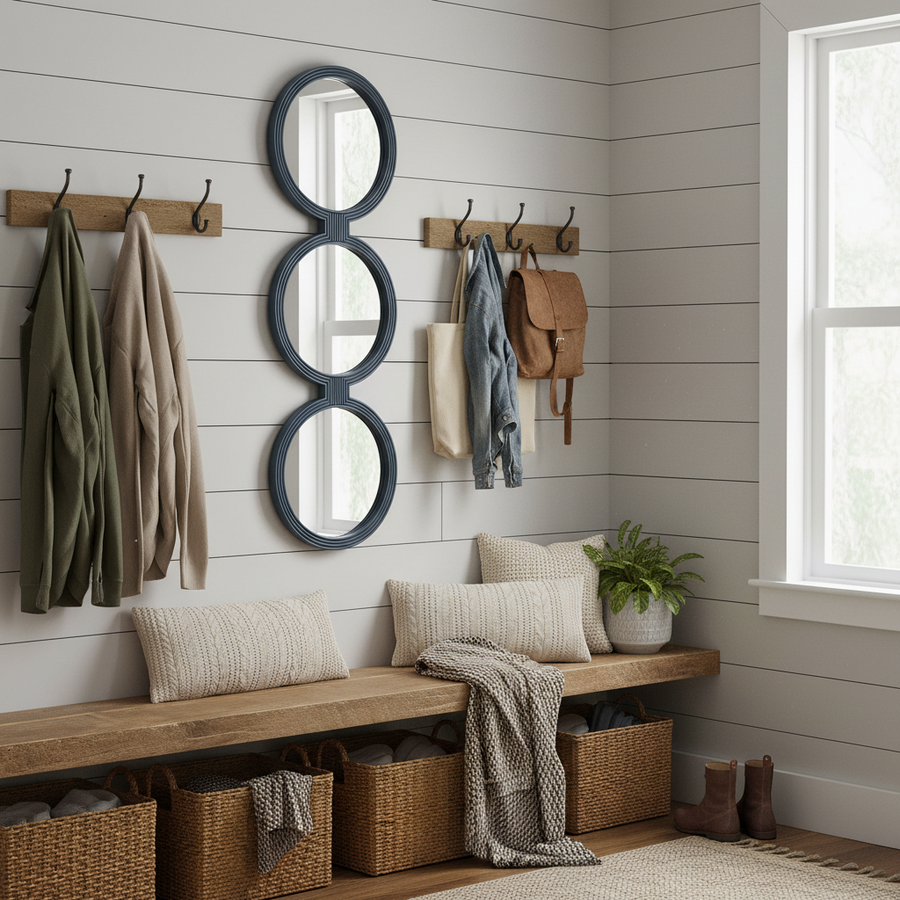 BLUE CIRCLES DECORATIVE MIRROR