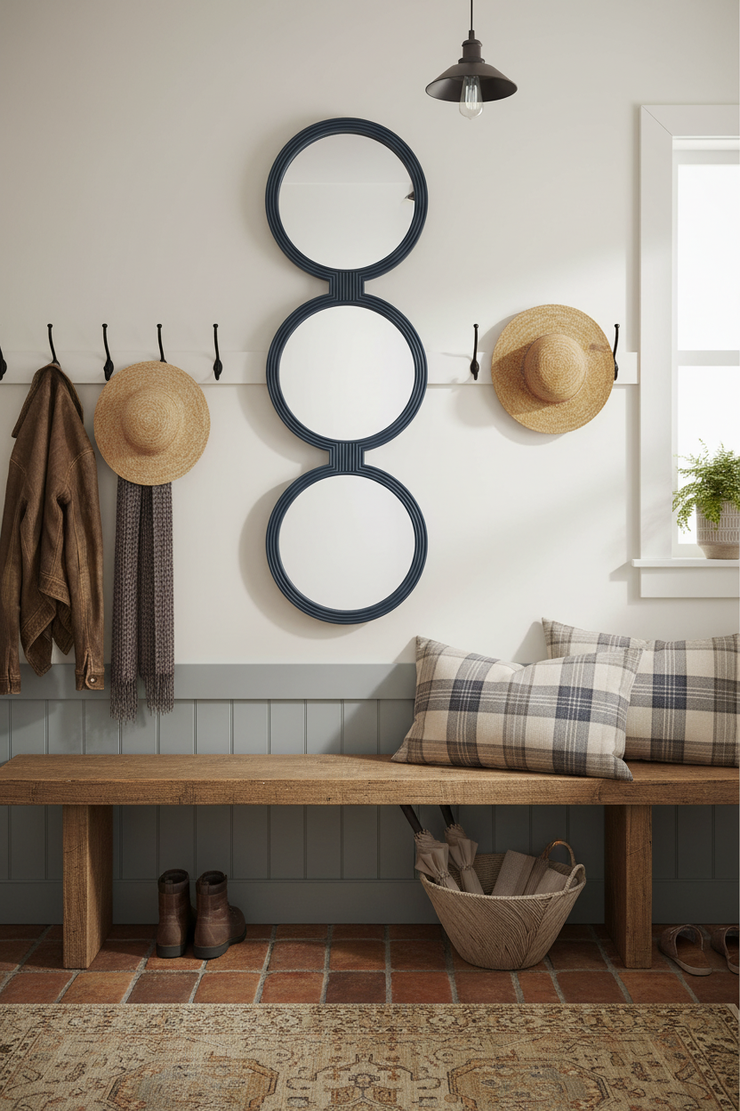 BLUE CIRCLES DECORATIVE MIRROR
