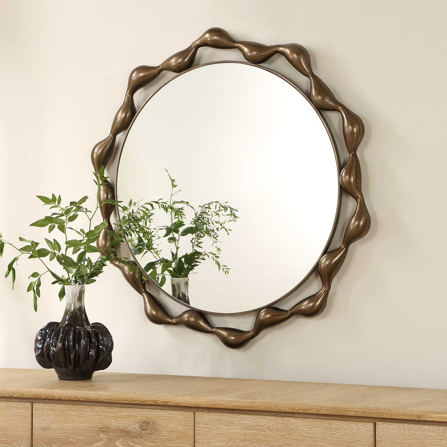 REMOLINO ROUND BRONZE MIRROR