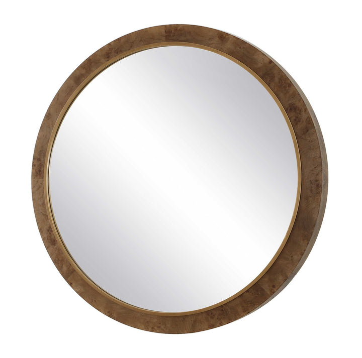 CLEVELAND ROUND BURL WOOD MIRROR