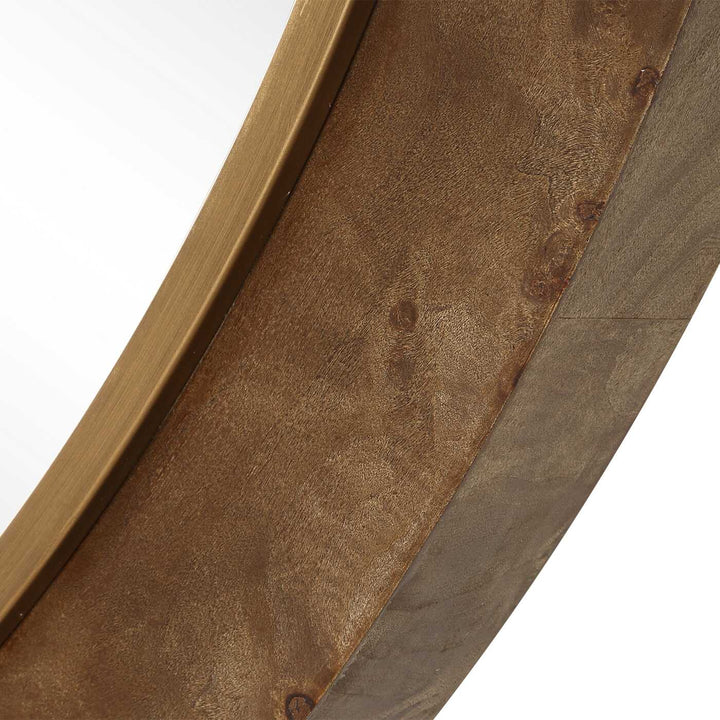 CLEVELAND ROUND BURL WOOD MIRROR