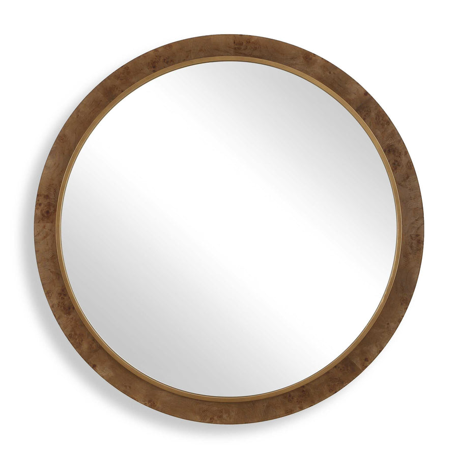 CLEVELAND ROUND BURL WOOD MIRROR