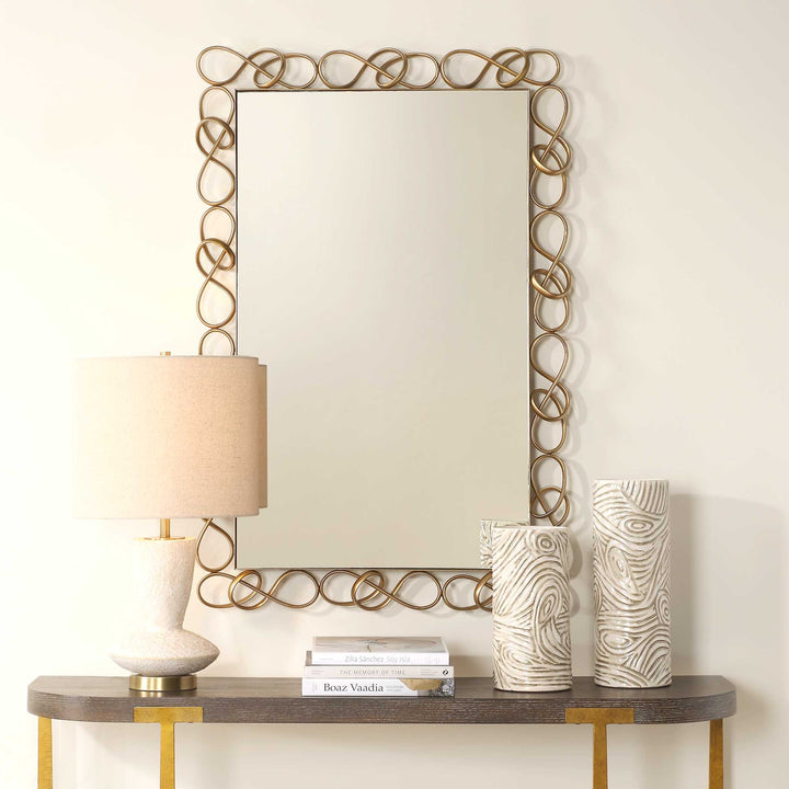 TWIST IT ANTIQUE BRASS MIRROR