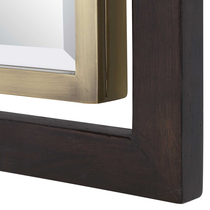 BACH DARK WALNUT & BRASS VANITY MIRROR