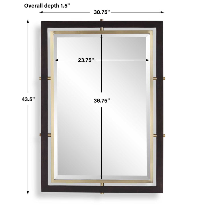 BACH DARK WALNUT & BRASS VANITY MIRROR