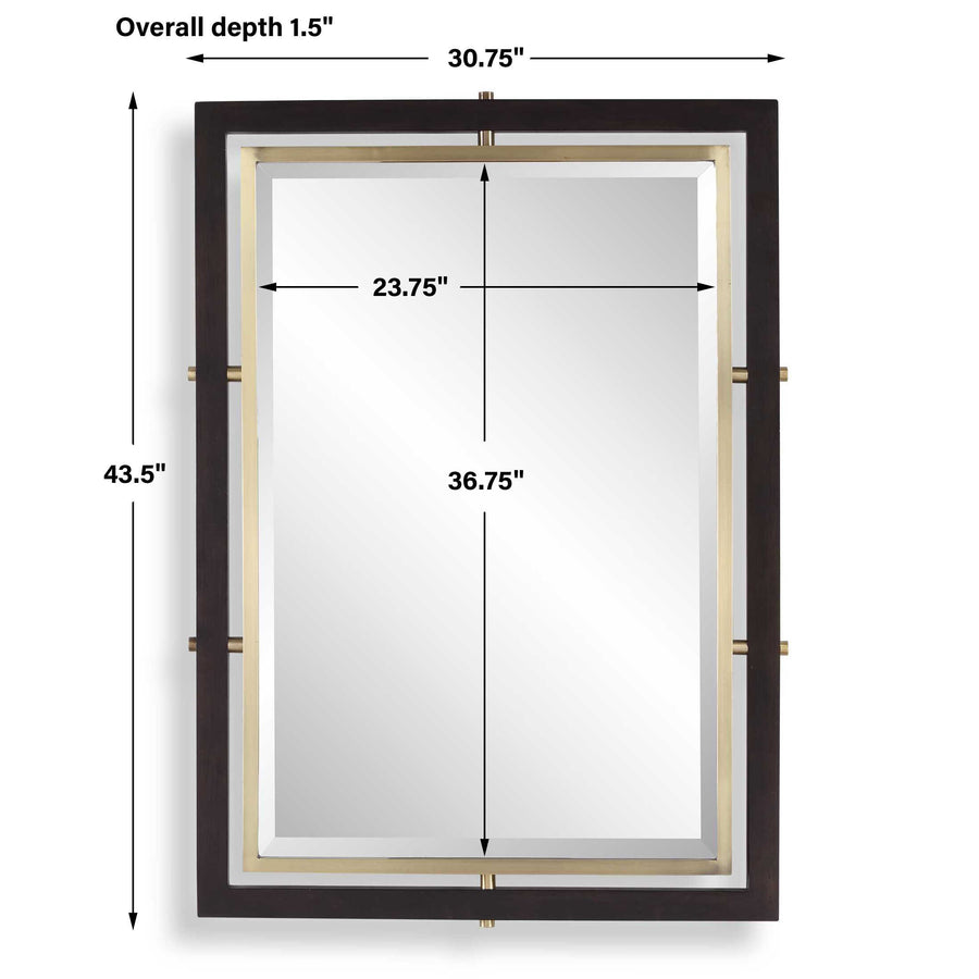BACH DARK WALNUT & BRASS VANITY MIRROR
