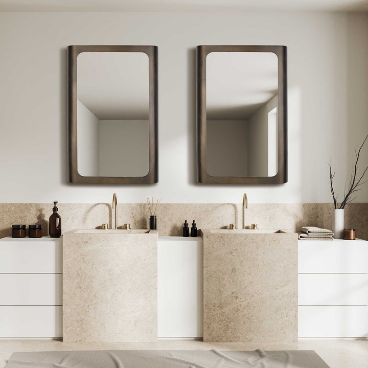 FISCHER CURVED EDGE BRONZE VANITY MIRROR