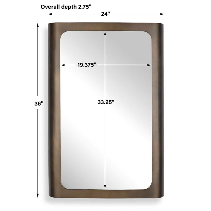 FISCHER CURVED EDGE BRONZE VANITY MIRROR