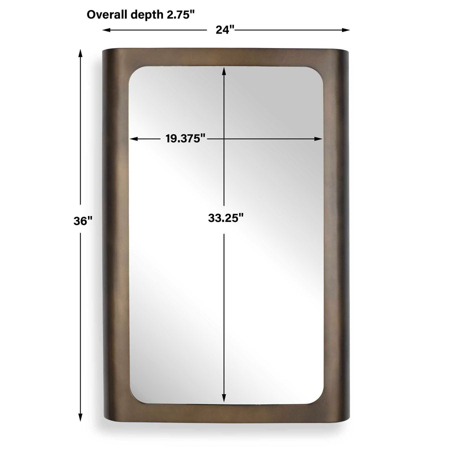 FISCHER CURVED EDGE BRONZE VANITY MIRROR