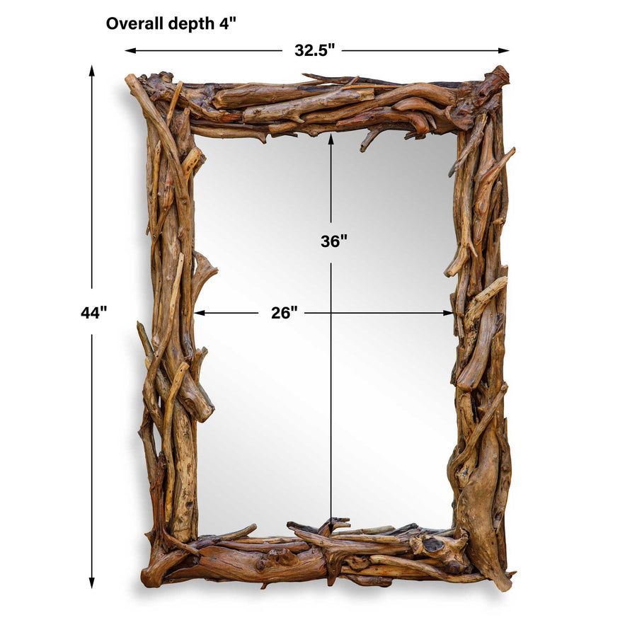 ROOTED DRIFTWOOD MIRROR