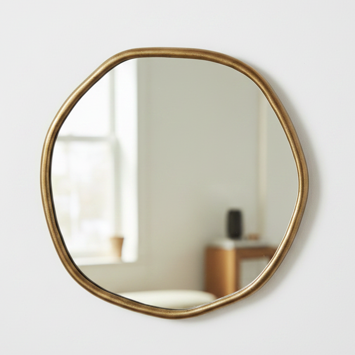 AMBROSE ANTIQUE BRASS ROUND MIRROR