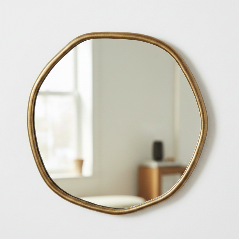 AMBROSE ANTIQUE BRASS ROUND MIRROR