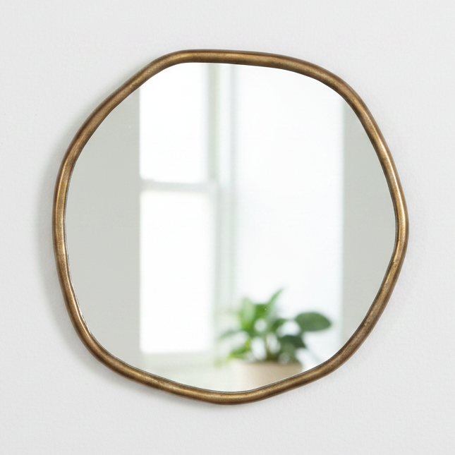 AMBROSE ANTIQUE BRASS ROUND MIRROR