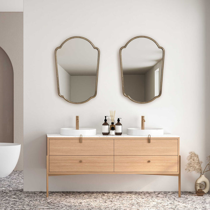 NAOMI ANTIQUE BRASS VANITY MIRROR