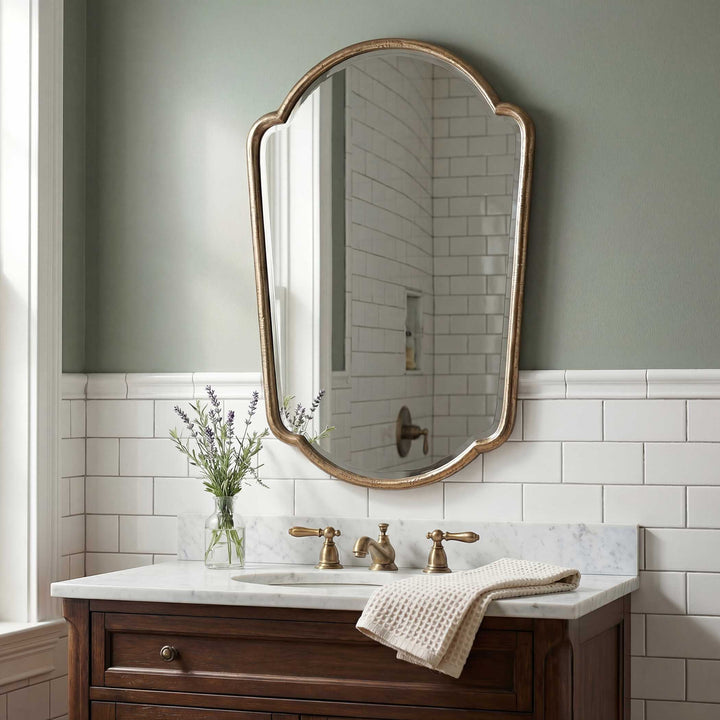 NAOMI ANTIQUE BRASS VANITY MIRROR