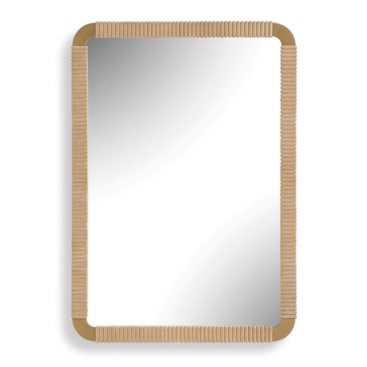 REEDED BRASS FRAME MIRROR